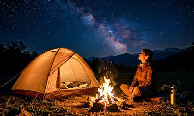冥想与露营：星空下的安眠